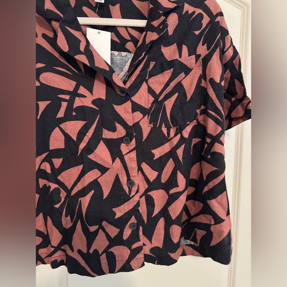 A New Day button down brown and black top size Medium NWT - Picture 4 of 5
